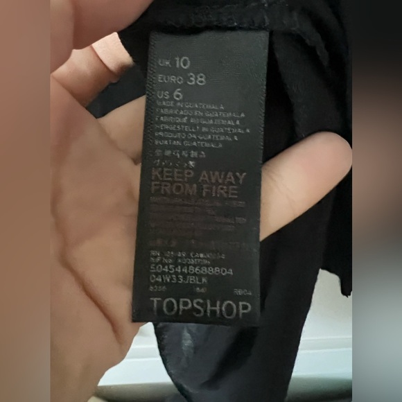 Topshop Black High Low Sheer Hem Tunic Blouse NWT Size US 6 UK 10 - Picture 4 of 5